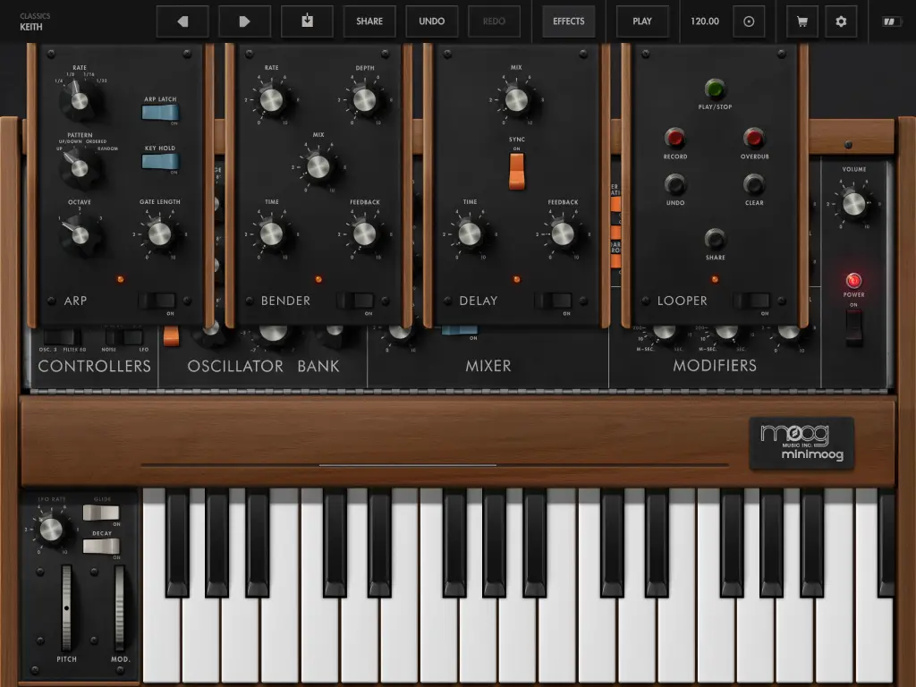 Minimoog D synth for iOS