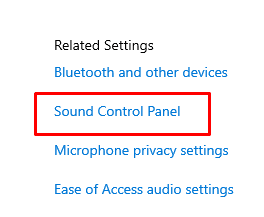 sound control panel